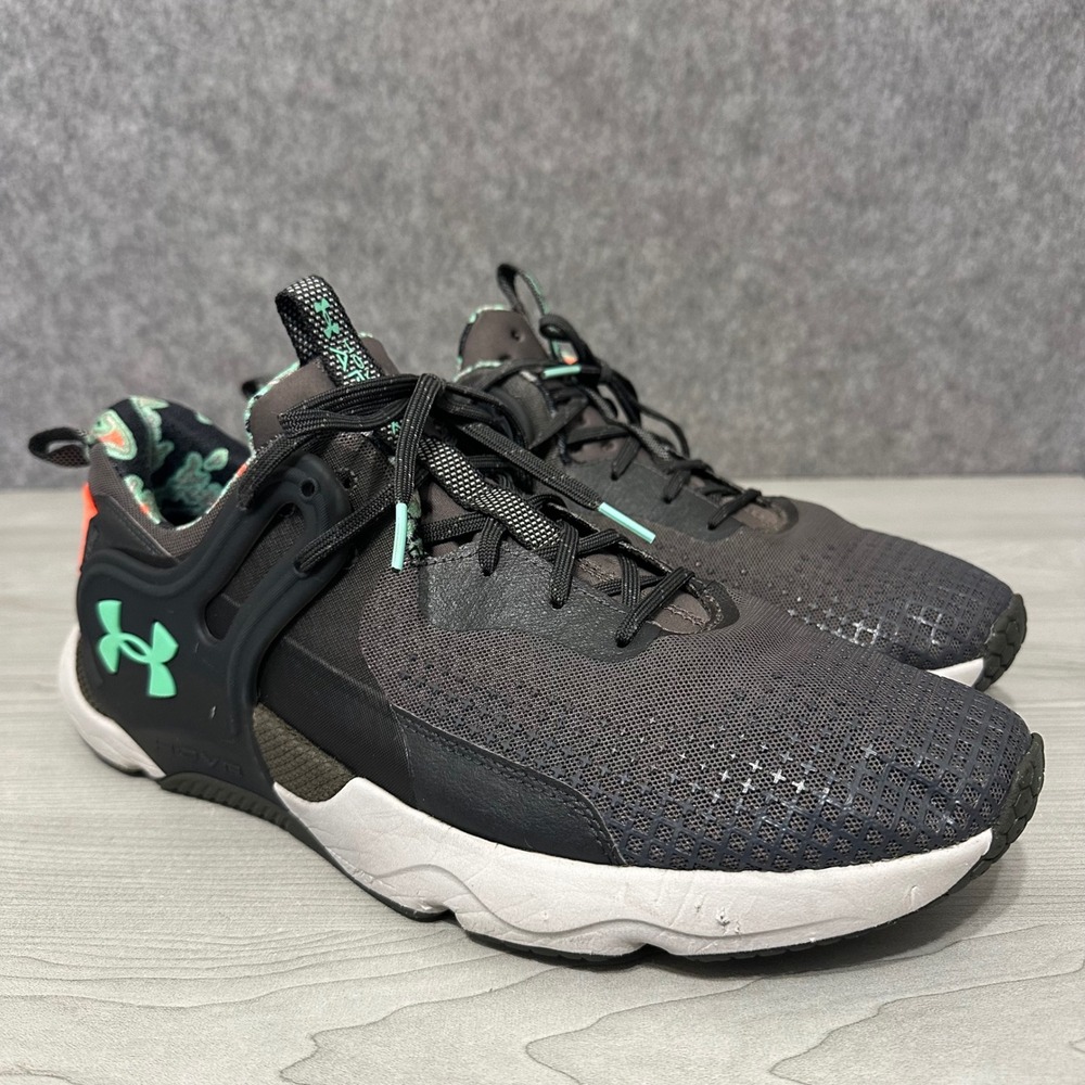 Under Armour HOVR Apex 3 Mens 14 Black Training Shoes Utility Cross Trainer Mint